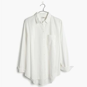 MADEWELL Drapey Oversized Boyshirt in Pure White